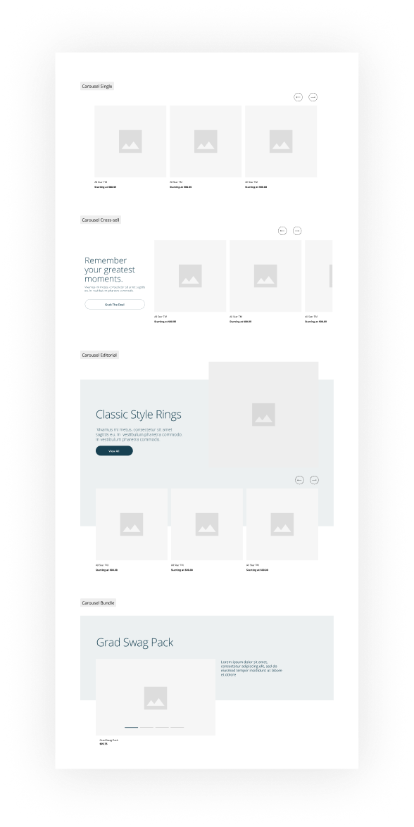 Wireframe of a Herff Jones product page