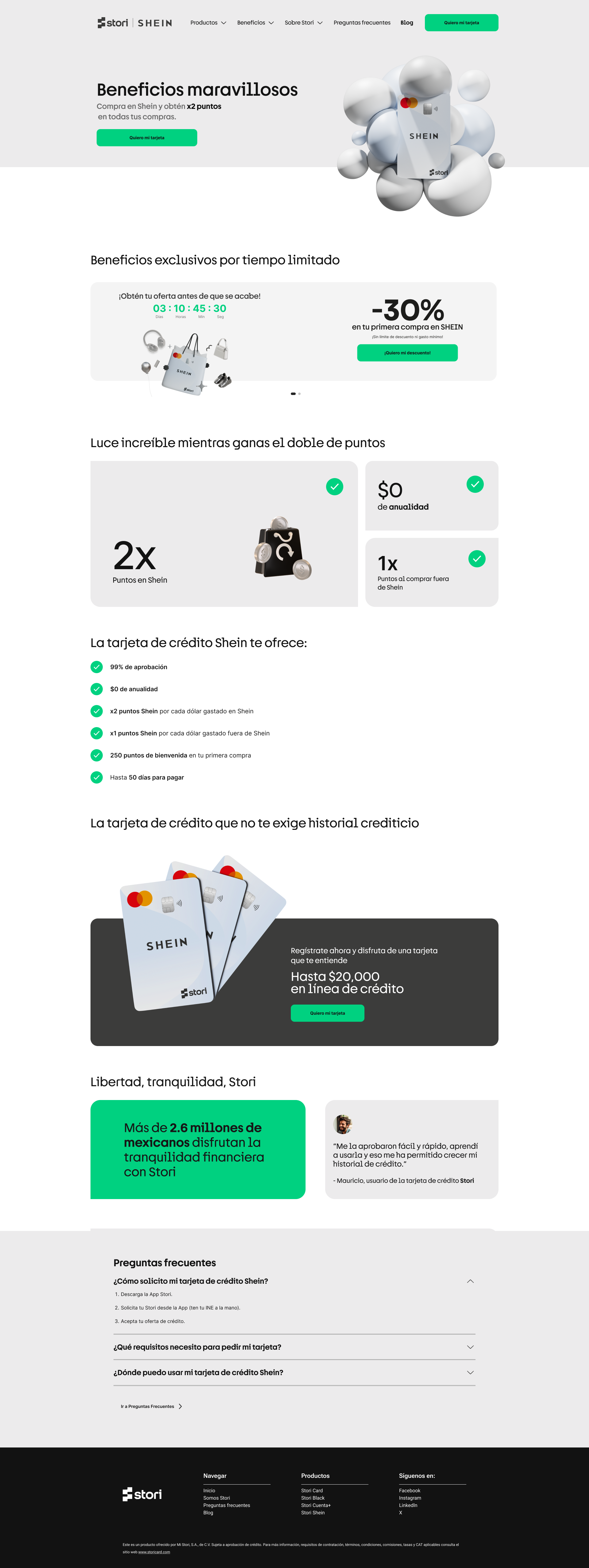The final redesigned landing page